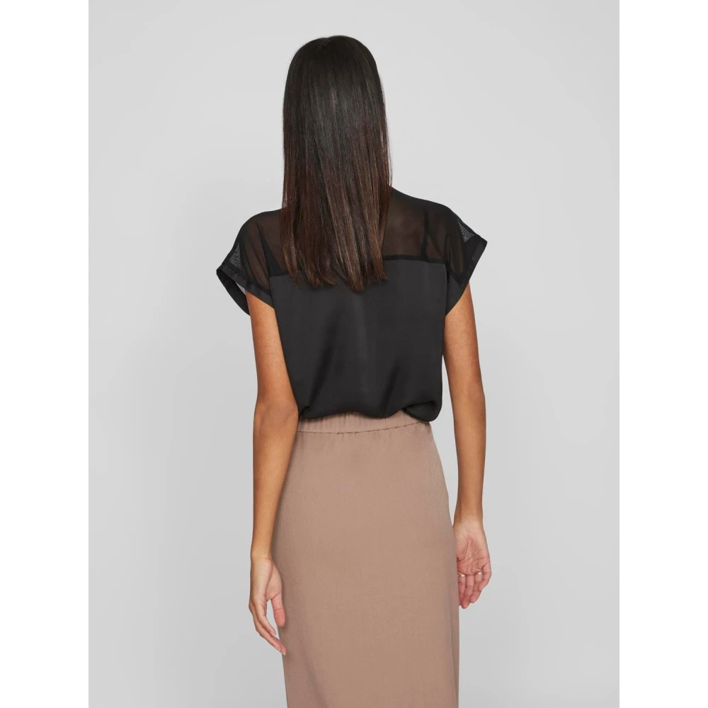 Vila Dames Ronde Hals T-Shirt Black Dames