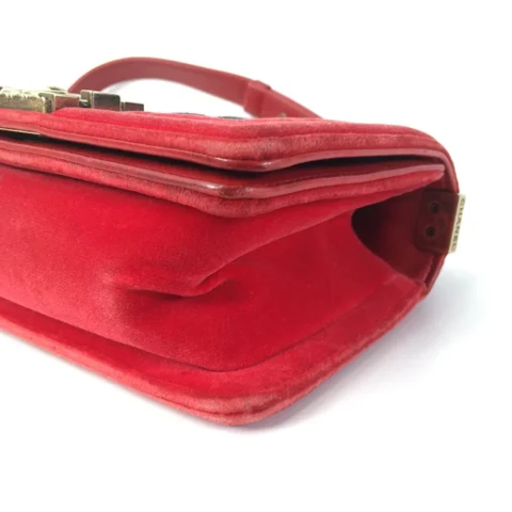 Chanel Vintage Pre-owned Velvet chanel-bags Red Dames