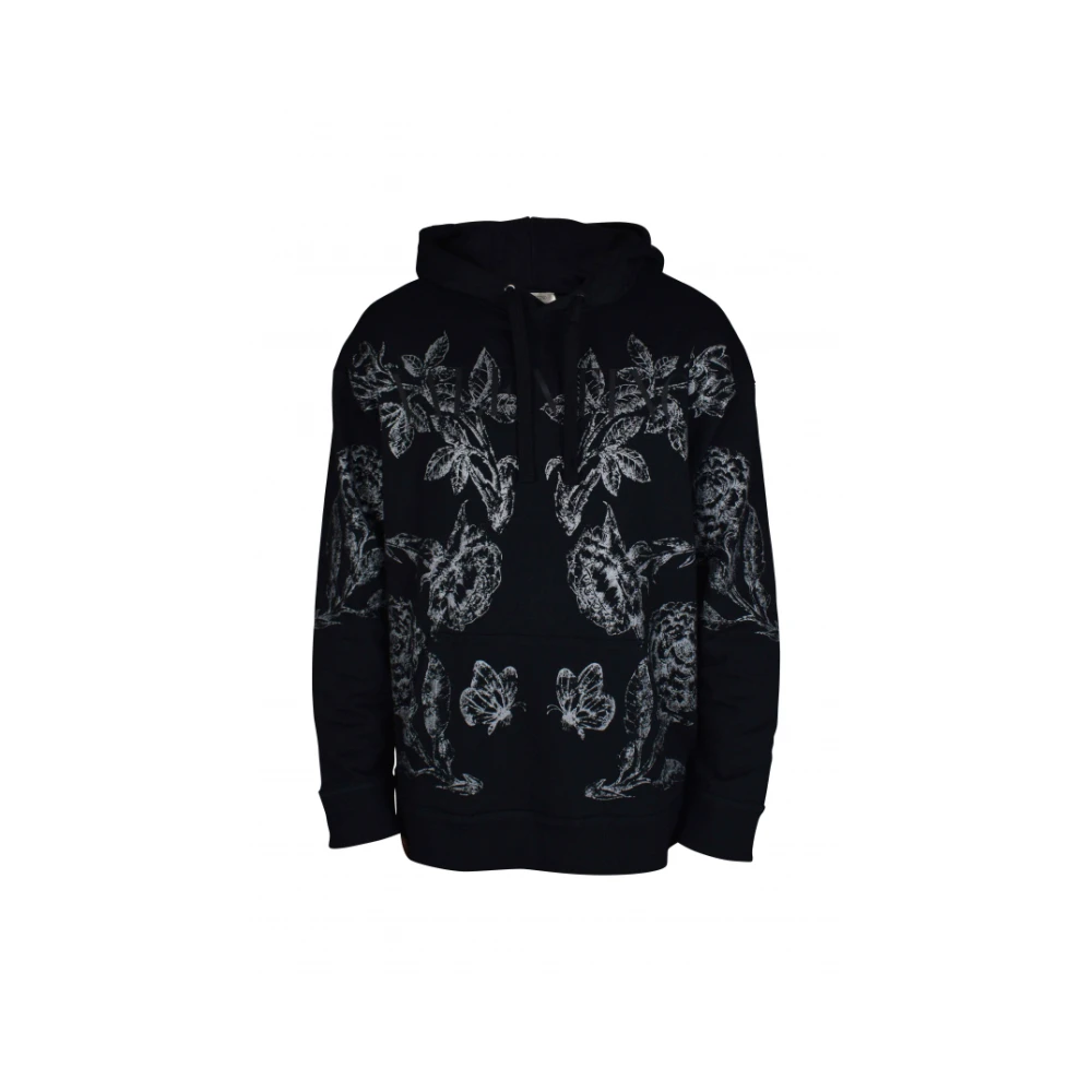 Valentino Garavani Zwarte sweatshirt met bloemenprint Black Heren