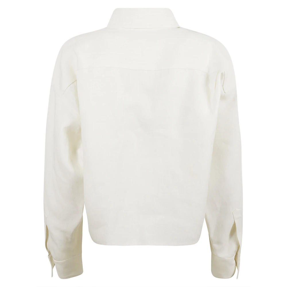 Fabiana Filippi Witte Linnen Viscose Overhemd Jas White Dames