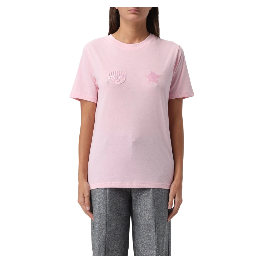 Chiara Ferragni Collection Eye Star T-Shirt Pink Dames