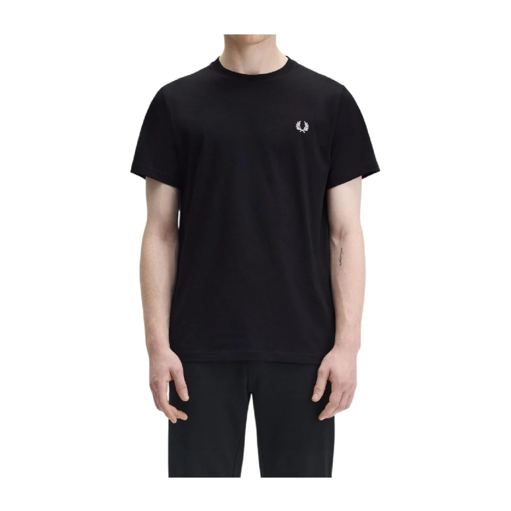 Fred Perry Men's Black Tennis Ball Logo T-Shirt - T-Shirts - S - Tops
