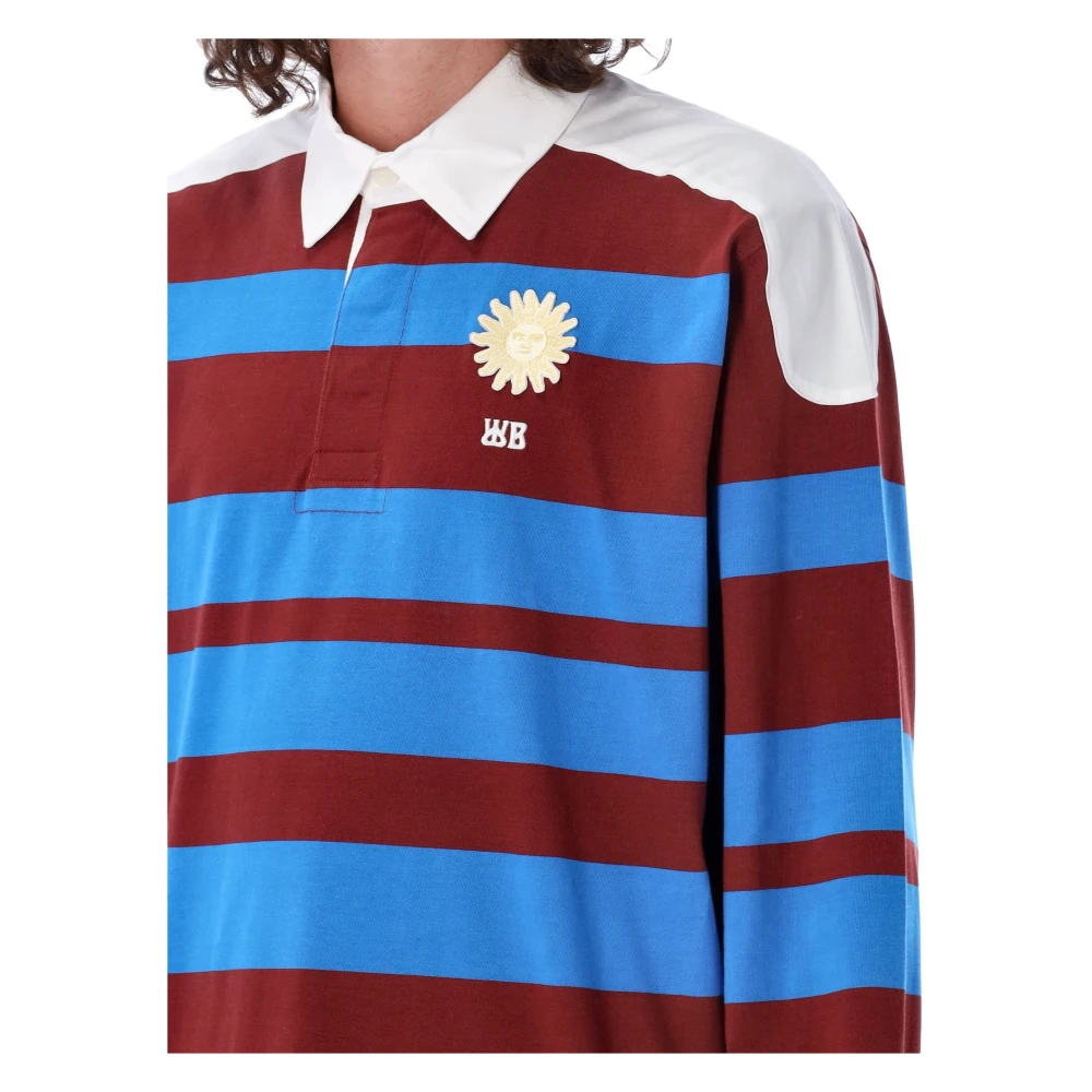 Wales Bonner Stijlvolle Lange Mouw Polo Shirt Blue Heren