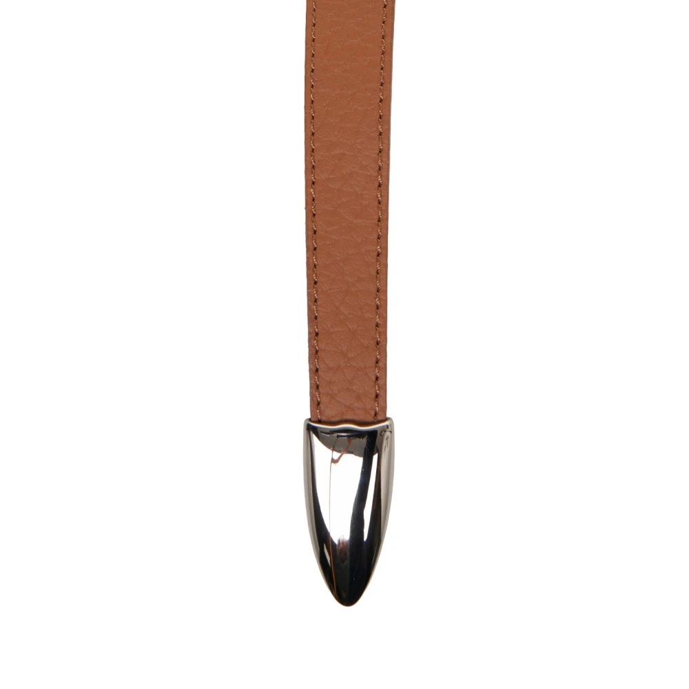 Orciani Bruine Leren Riem Elegant Metalen Gesp Brown Dames