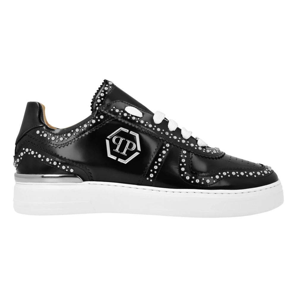 Philipp Plein Leren Lo-Top Sneakers Heren Schoenen Zwart