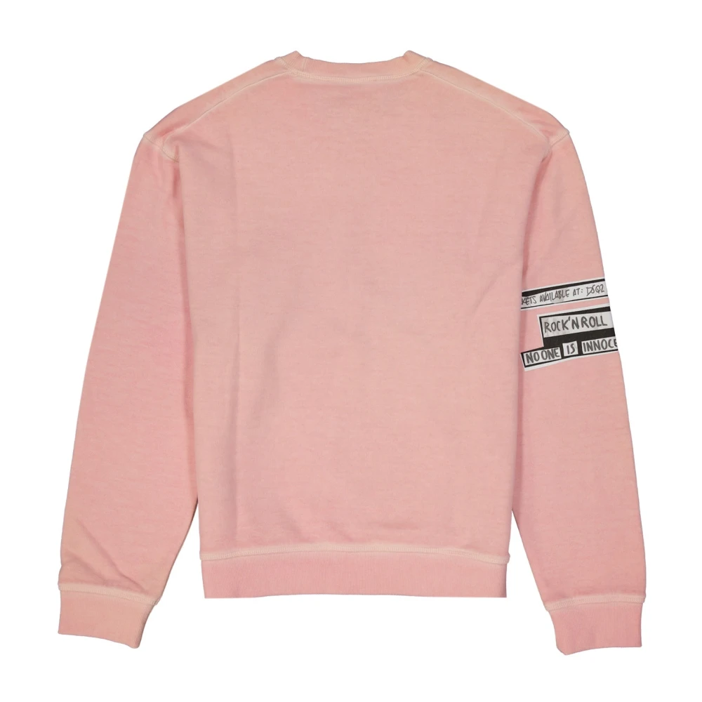 Dsquared2 Bedrukte katoenen sweatshirt Pink Heren