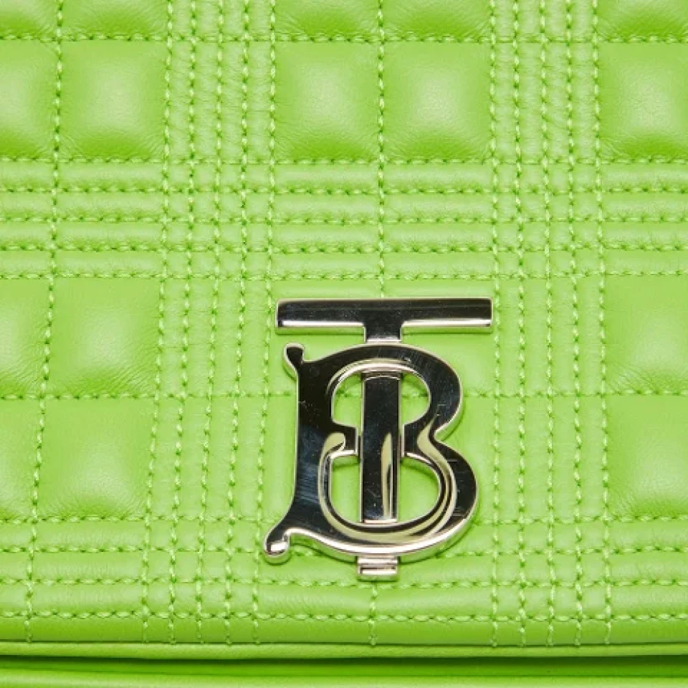 Burberry Vintage Pre-owned Leather shoulder-bags Green Dames
