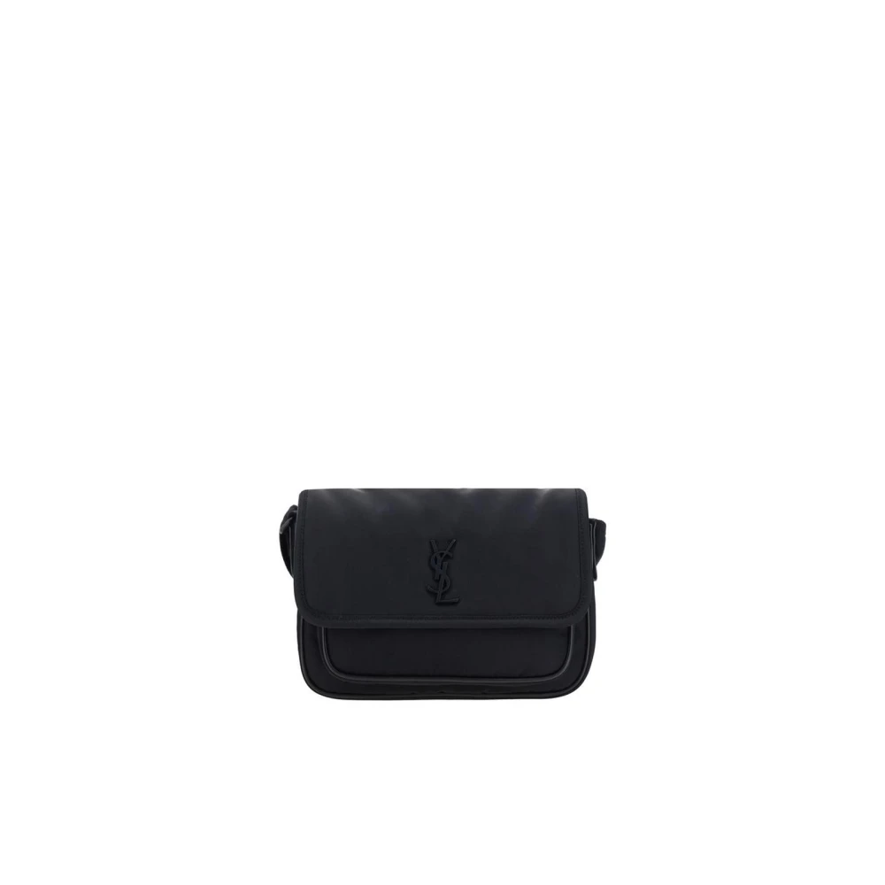 Saint Laurent Zwarte Schoudertas met YSL-logo Black Heren