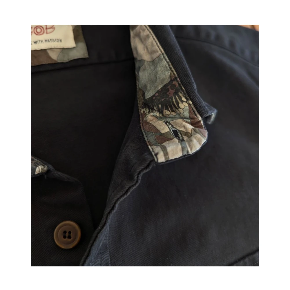 BOB Casual Overhemd Hull Blauw Zwart Black Heren