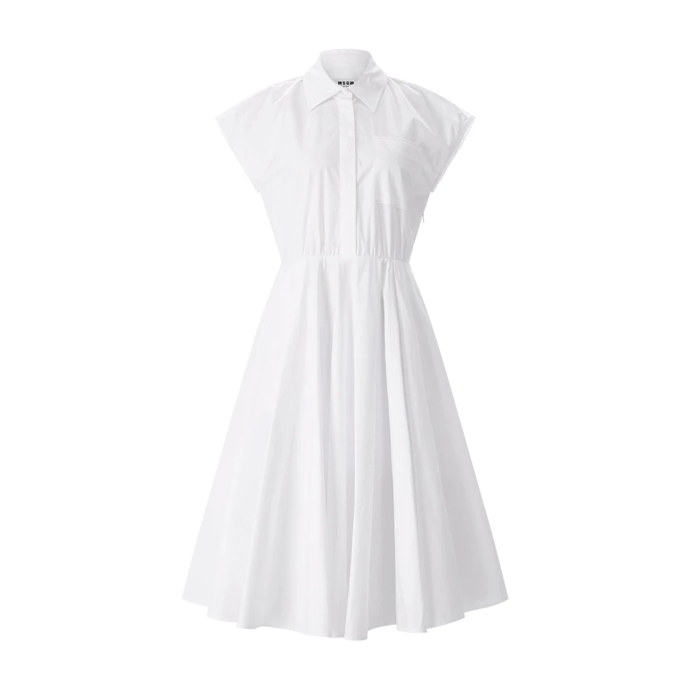 Msgm Vrouw Wit Kleedjes Dames, Xs, Overhemdjurk