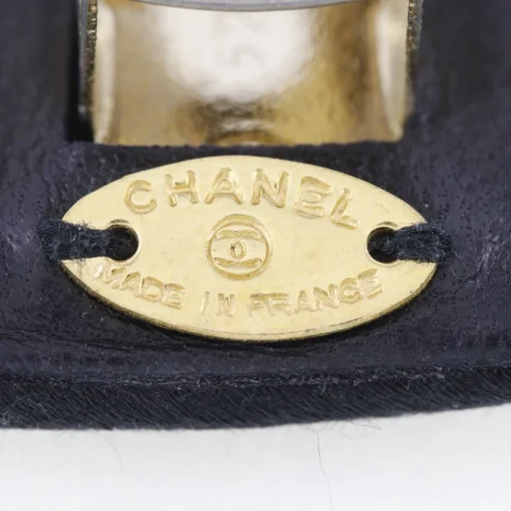 Chanel Vintage Pre-owned Canvas hair-accessories Black Dames