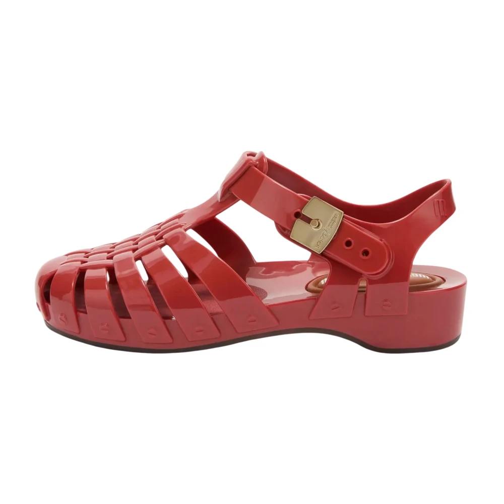Scholl Red Flat Sandals, Female, 7 Uk, Possession Pescura Heel