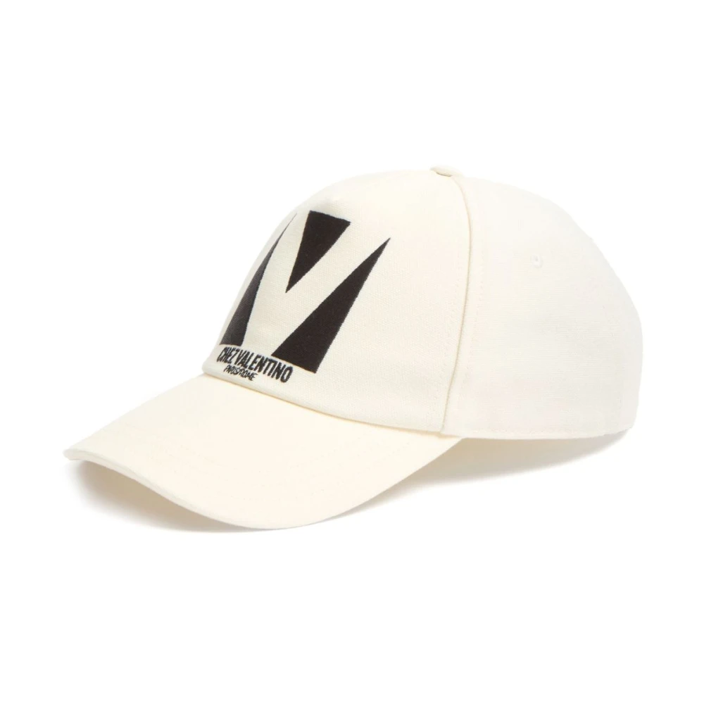 Valentino Garavani Men's White Hats & Caps, 59 Cm, Embroidered Logo Hats
