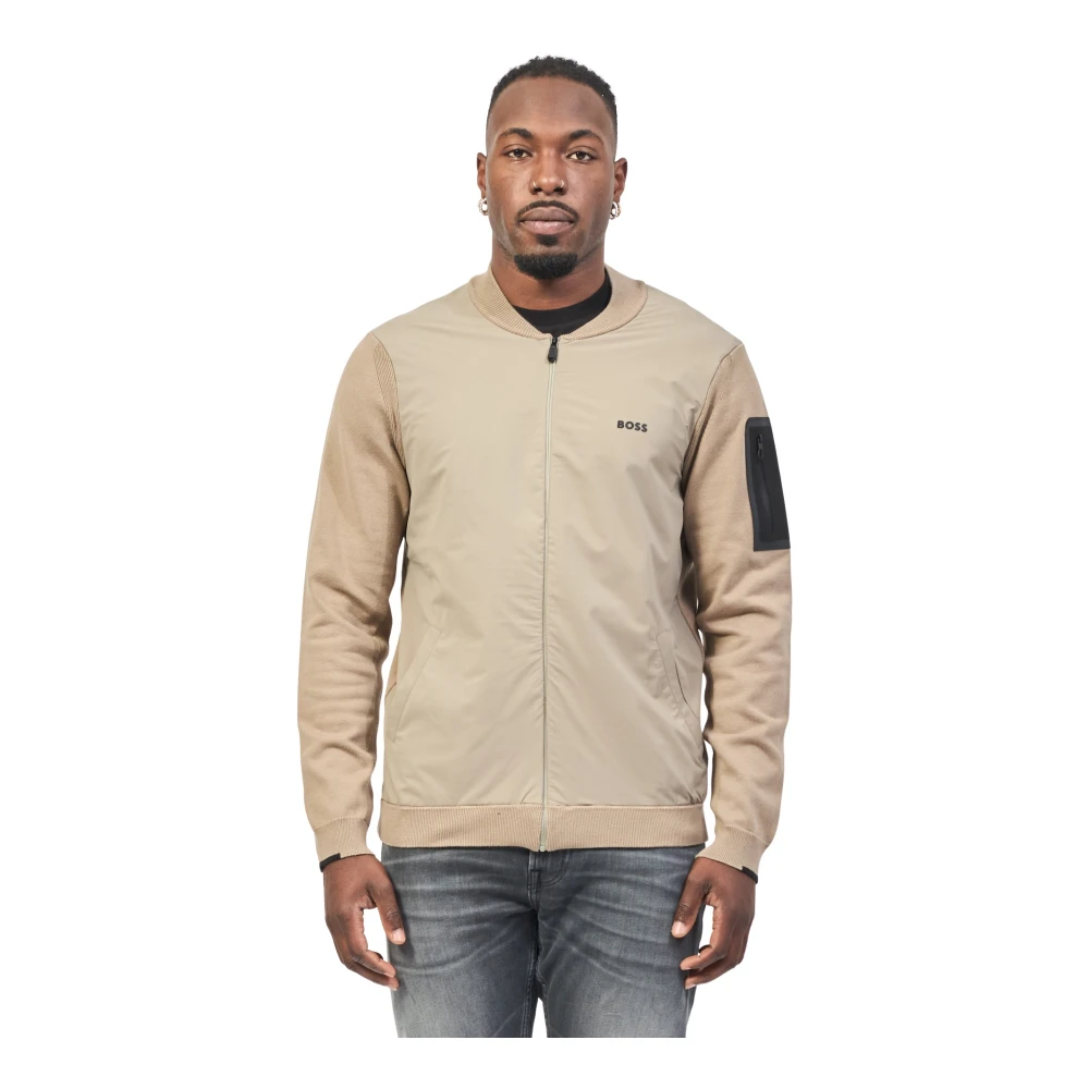 Hugo Boss Beige Jas met Logodetail Beige Heren