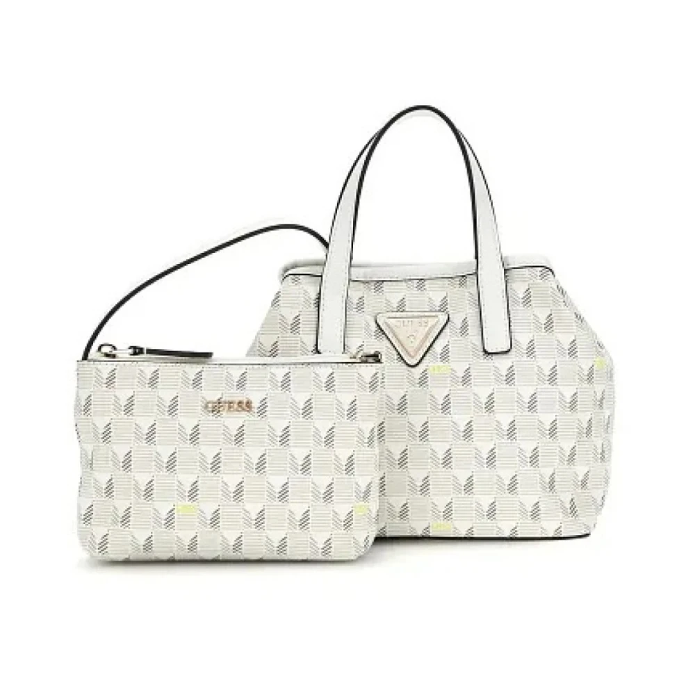 Guess Mini G Wave Tote Handtas White Dames