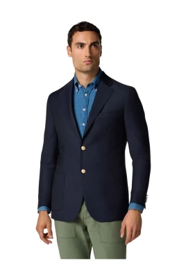 Hopsack Blazer med Guldknappar