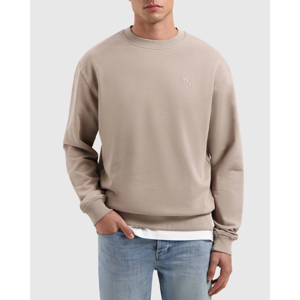 Pure Path Essentiële Initialen Sweater Beige Heren