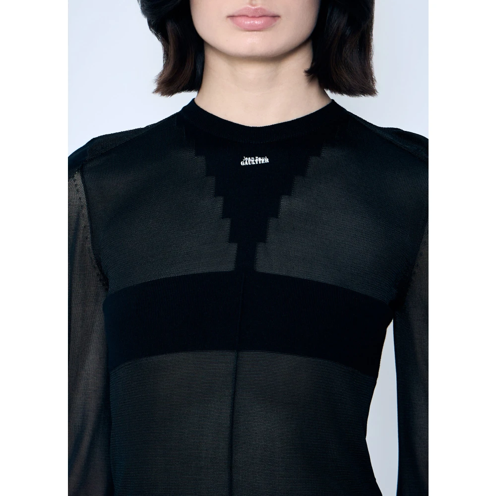 Jean Paul Gaultier Sweater met logo motief Black Dames