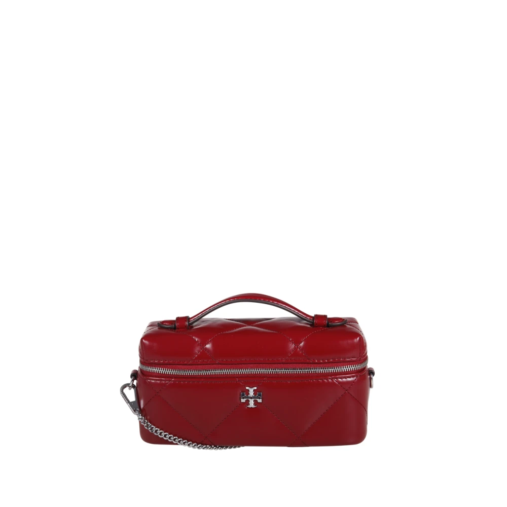 Tory Burch Women's Red Kira Diamond Quilt East West Vanity Case