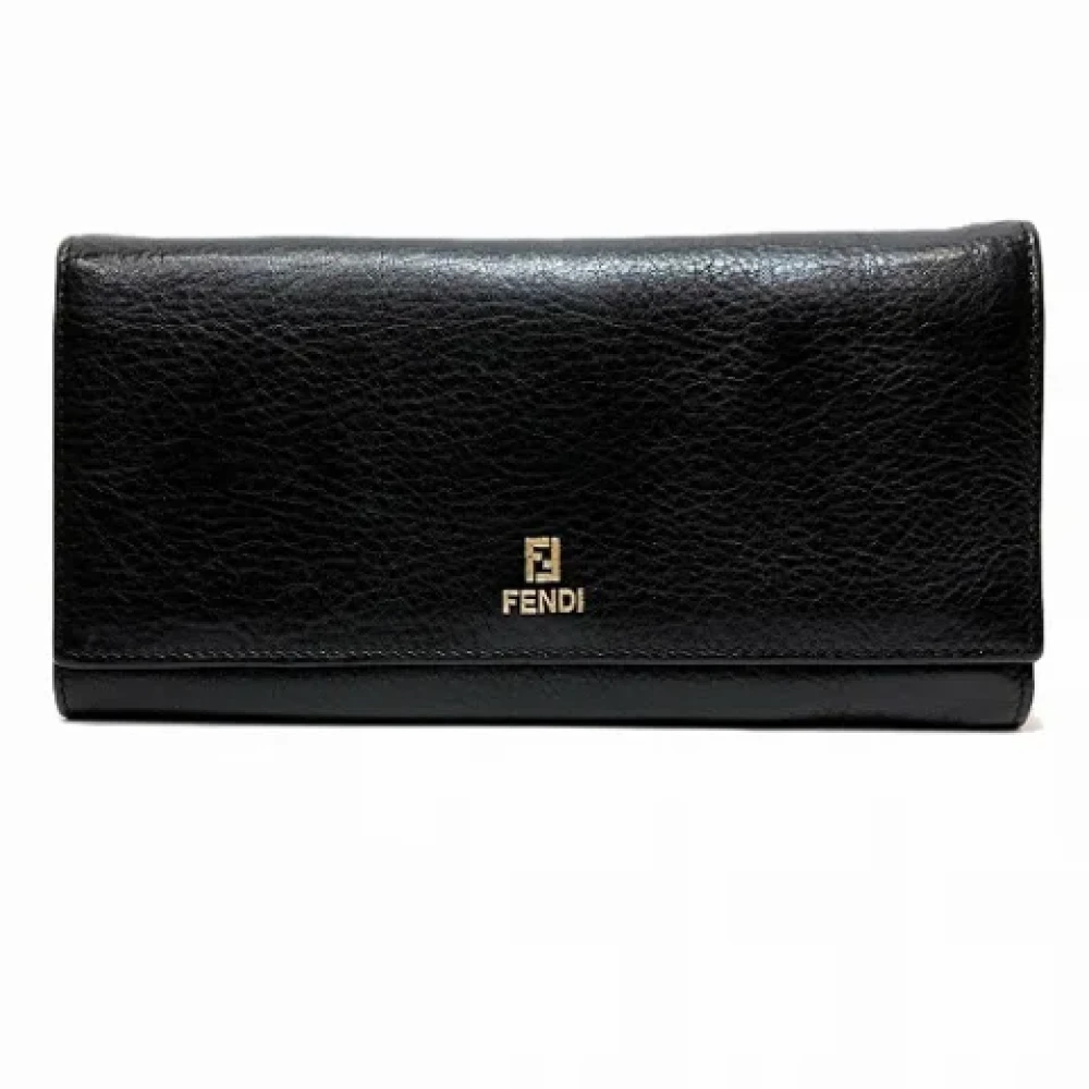 Fendi Vintage Pre-owned Leather wallets Black Dames