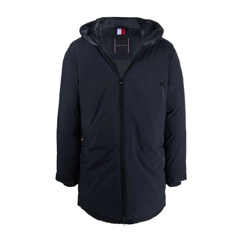 Tommy Hilfiger Blauwe Tech Mix Media Parka Jas Blue Heren