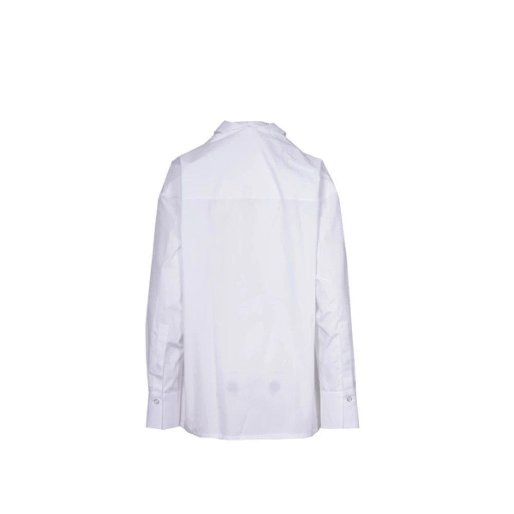 Givenchy Witte Oversized Katoenen Poplin Shirt White Dames
