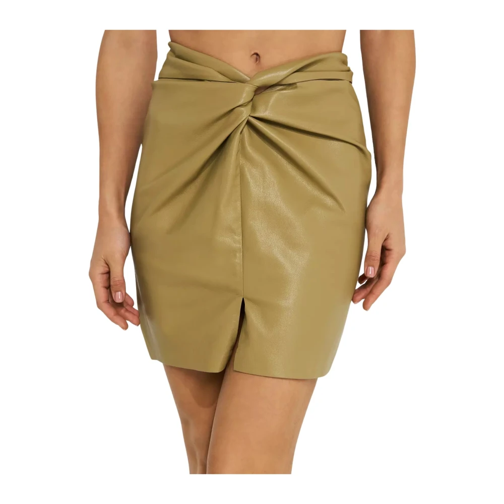 Nanushka Beige Vegan Leren Minirok Green Dames