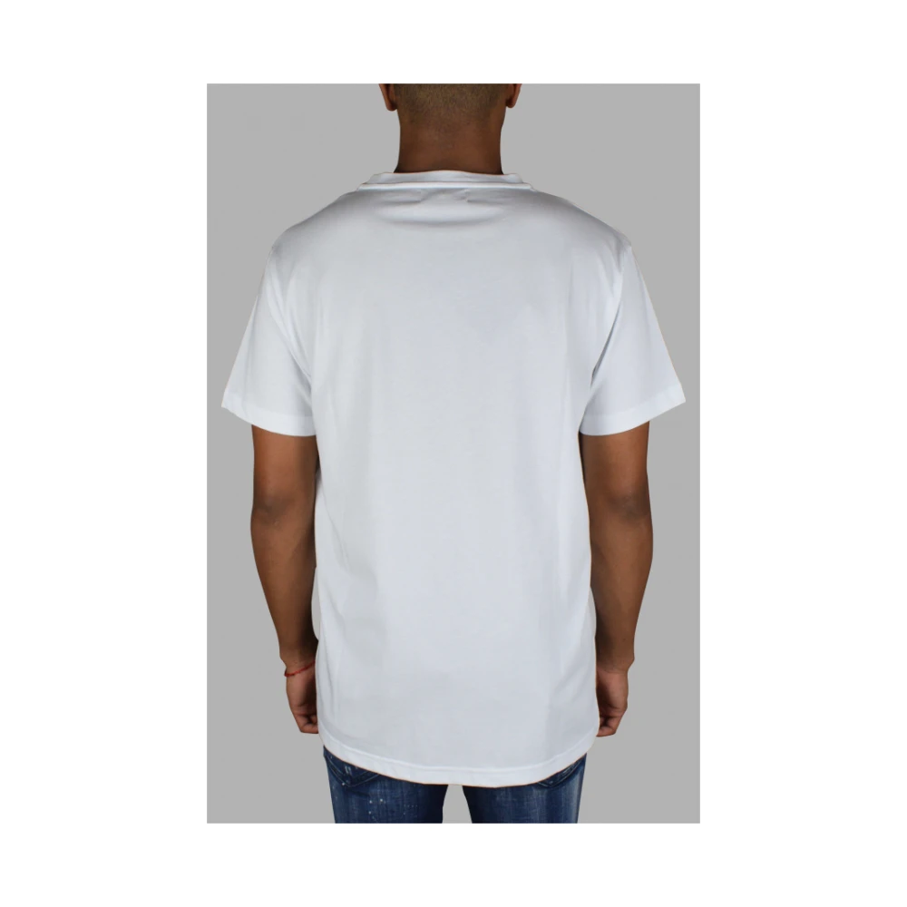 giuseppe zanotti Wit Logo T-Shirt Ronde Hals 100% Katoen Gemaakt in Italië White Heren