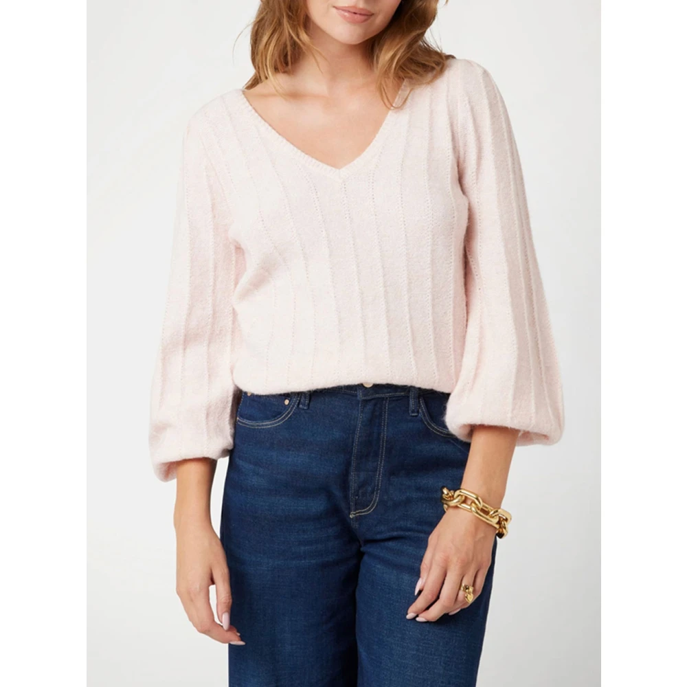 Guess V-hals gebreide trui Pink Dames