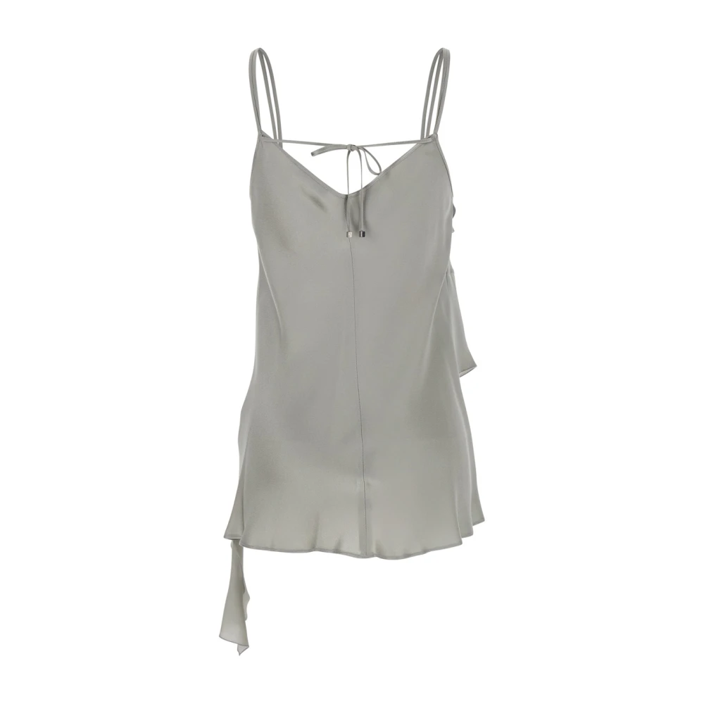 Antonelli Firenze Groene Satijnen Ruffle Top Green Dames