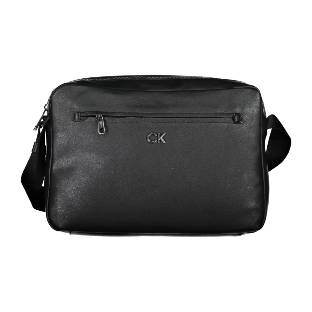 Svart Messenger Bag med Laptop Lomme