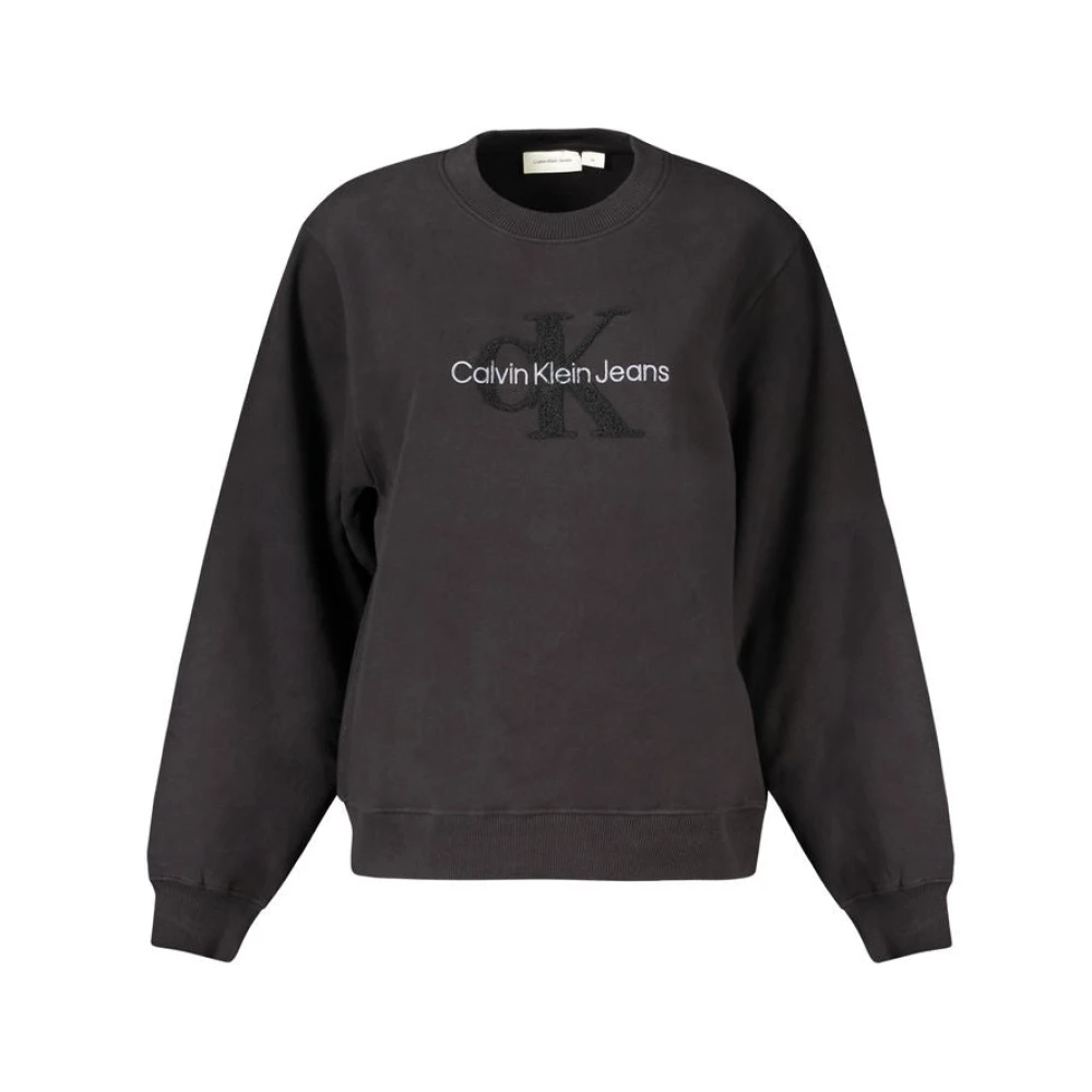 Calvin Klein Zwarte Katoenen Trui Black Dames
