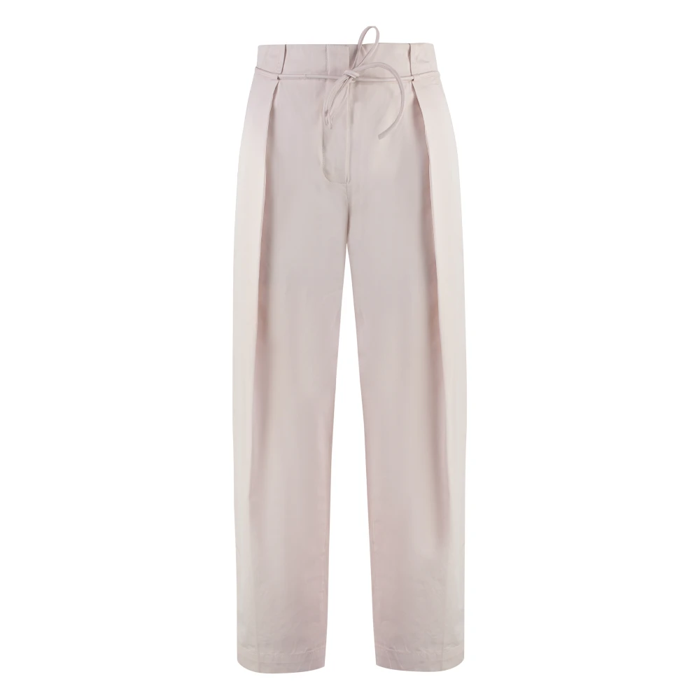 Yves Salomon Gebelte Katoenen Broek Pink Dames