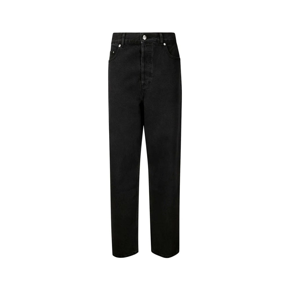 A.p.c. Zwarte Denim Broek Rechte Pasvorm Black Heren