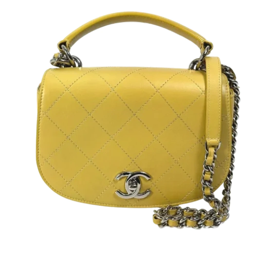 Chanel Vintage Pre-owned Leather chanel-bags Yellow Dames