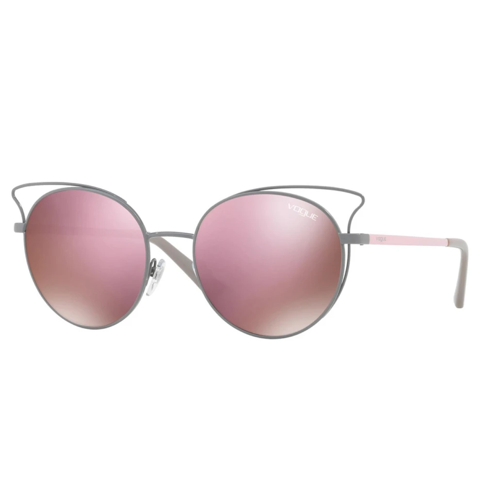 Vogue Women's Gray Round Metal Frame Sunglasses - Sunglasses - One Size - Accessories