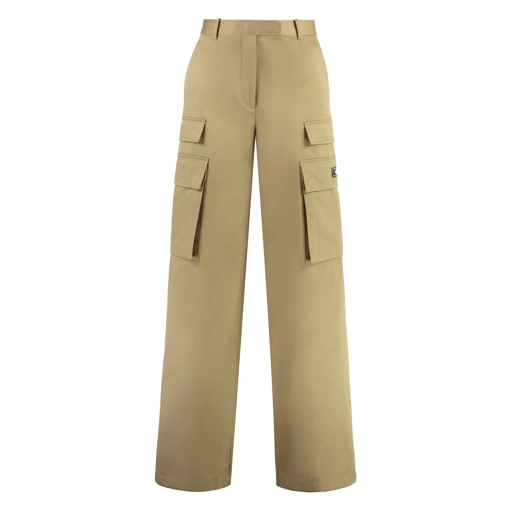 Versace Women's Beige Cargo Trousers With Eight Pockets