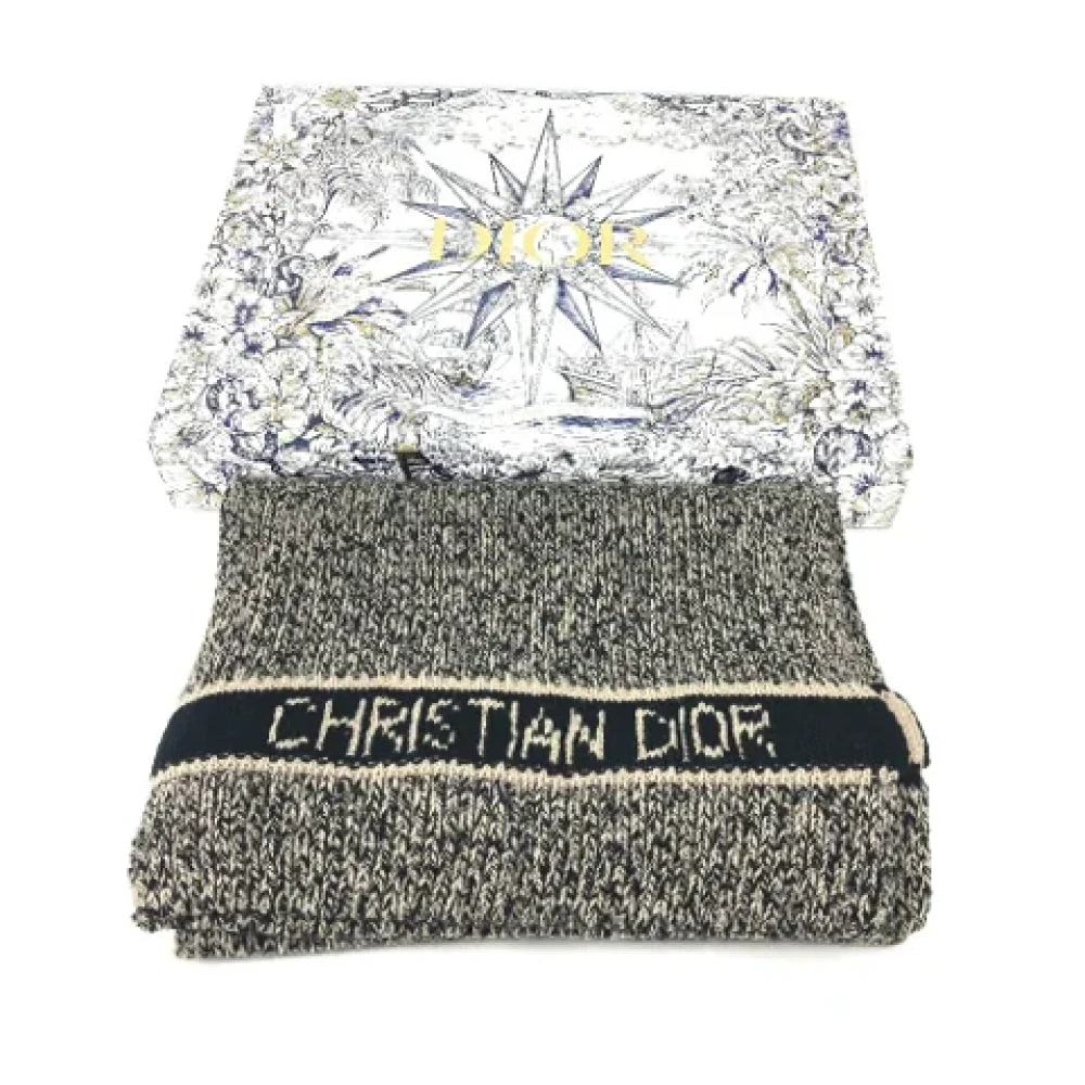 Dior Vintage Pre-owned Fabric scarves Black Dames