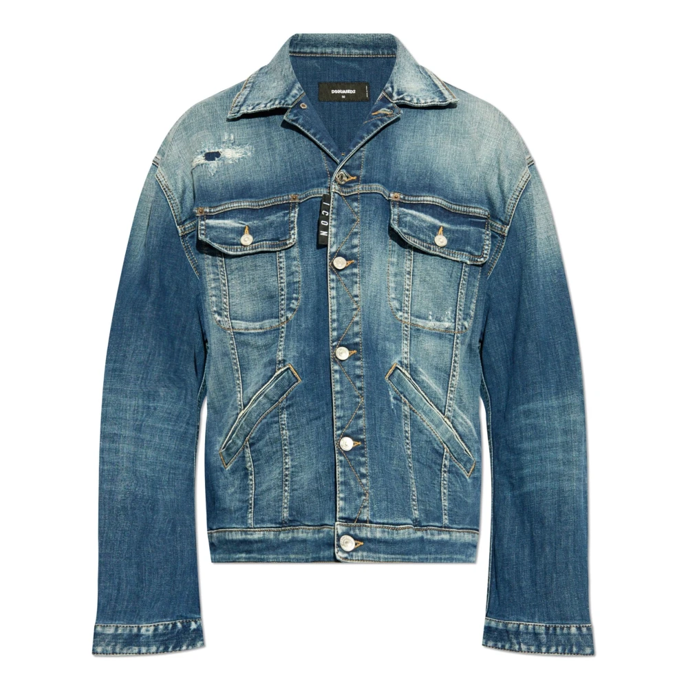 Dsquared2 Navy Blauwe Jas Blue Heren