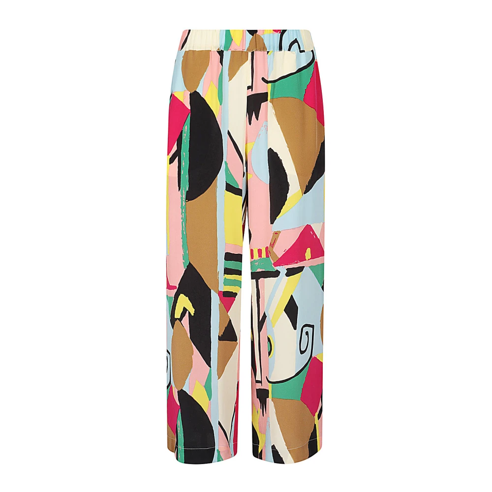 Max Mara Weekend Multicolor Zijden Elastische Taillebroek Multicolor Dames