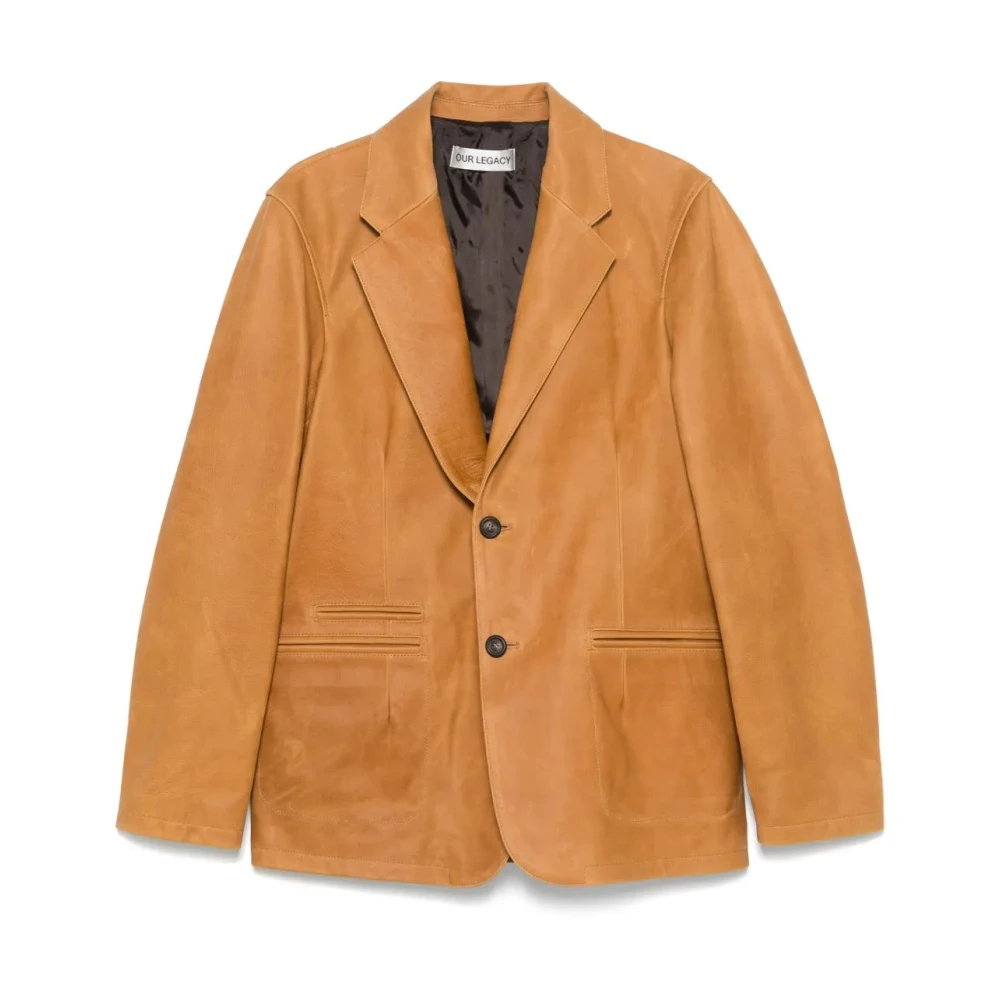 Our Legacy Klassieke Zwarte Blazer Brown Heren