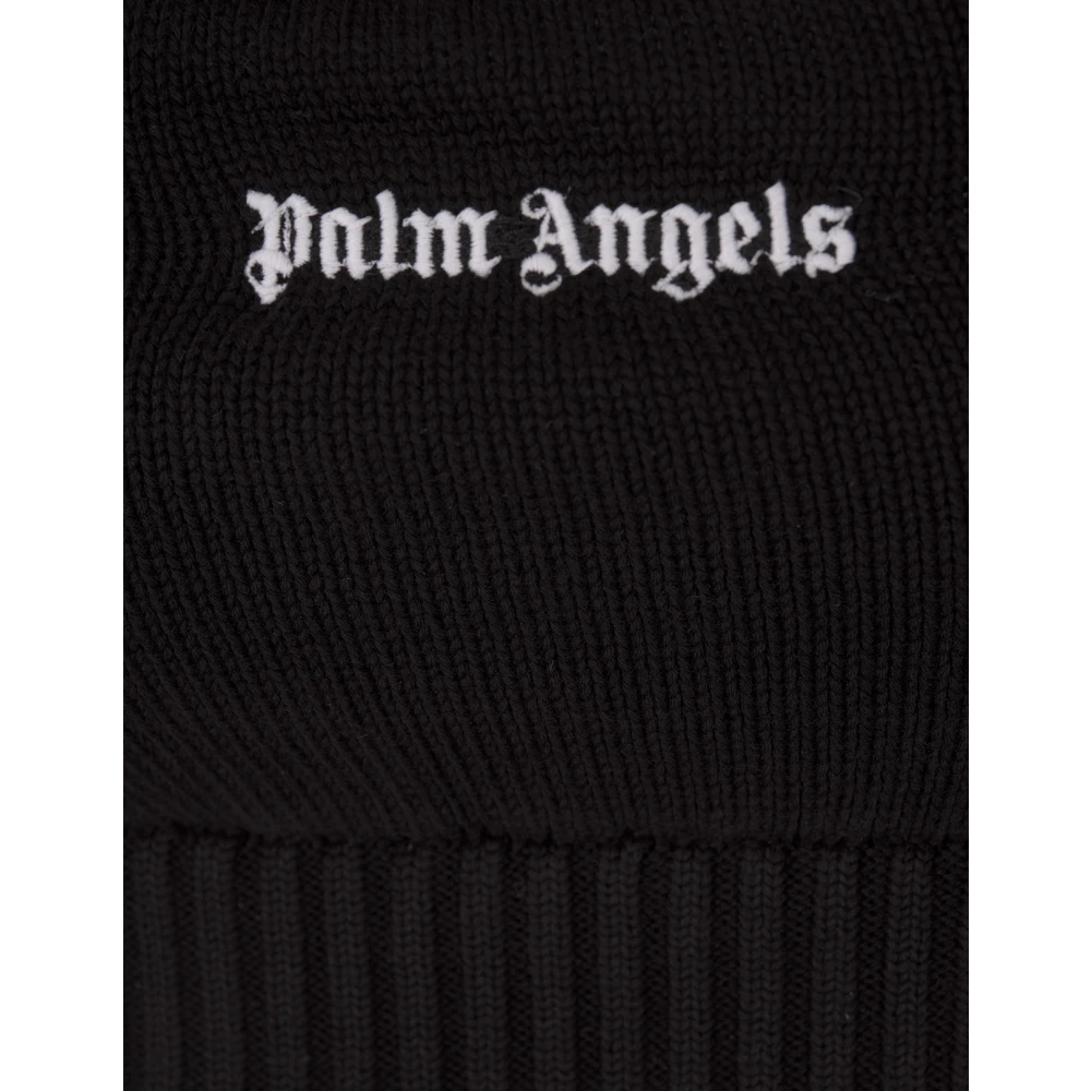 Palm Angels Zwart Mouwloze Crop Top Logo Borduurwerk Black Dames