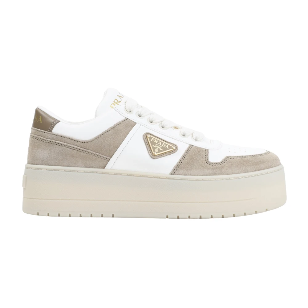 Prada Women's Nude & Neutrals Downtown Bold Sneakers In Nappa And Suede - Image 2
