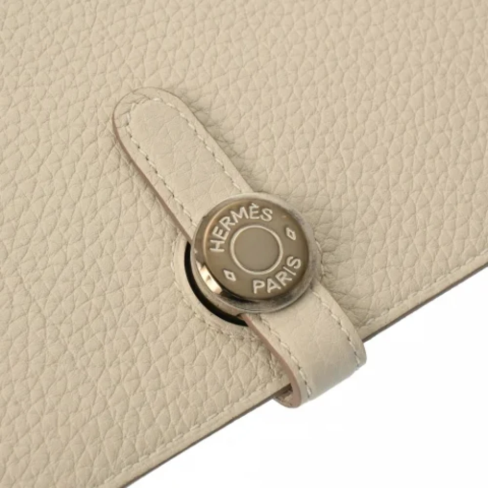 Hermès Vintage Pre-owned Leather wallets Beige Dames