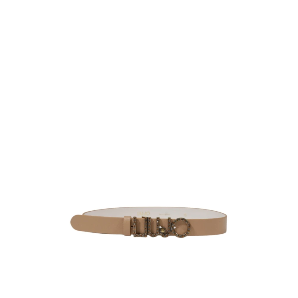 Liu Jo Beige Leren Kristallen Gesp Riem Beige Dames