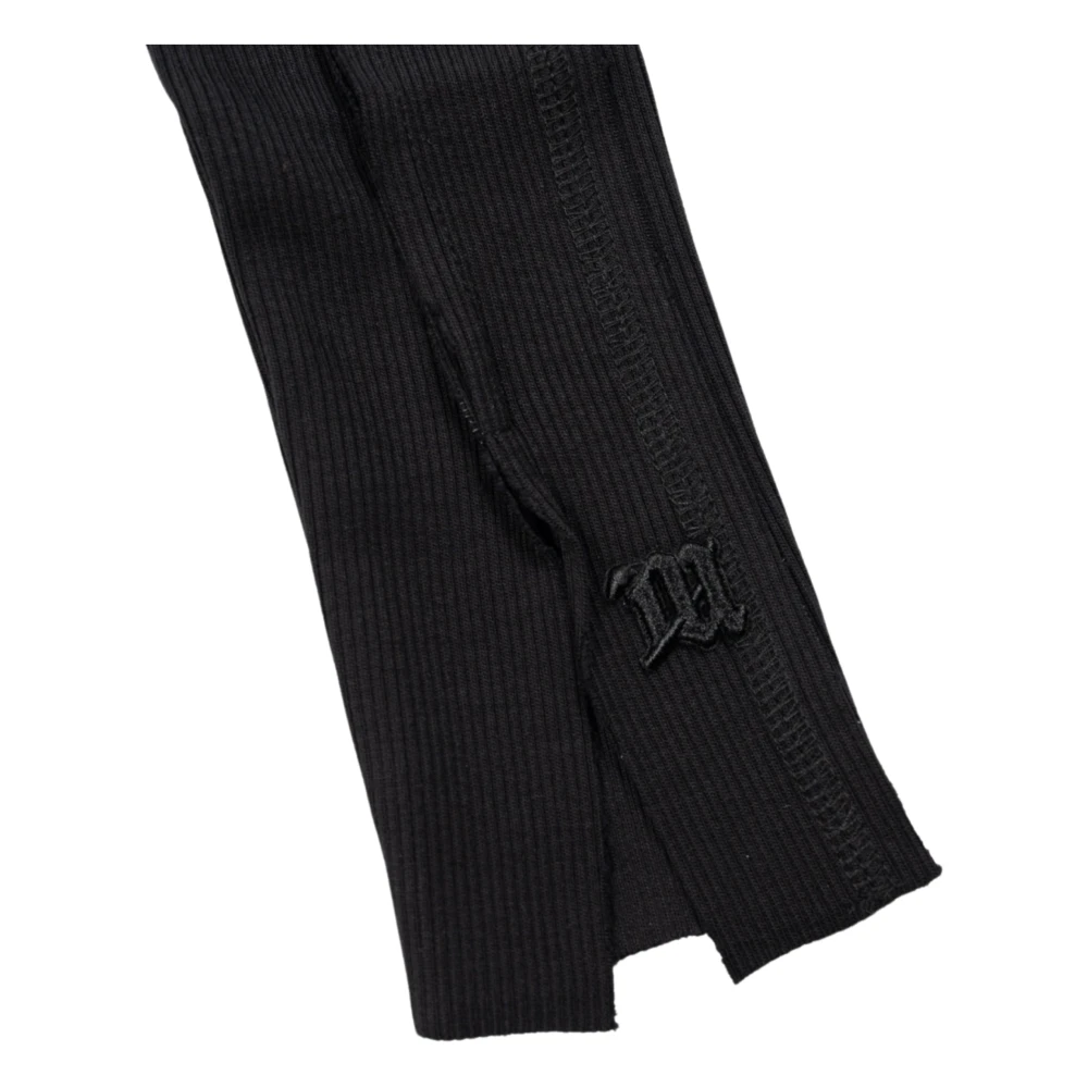 Misbhv Zwart Geribbelde Geritste Longsleeve Black Dames