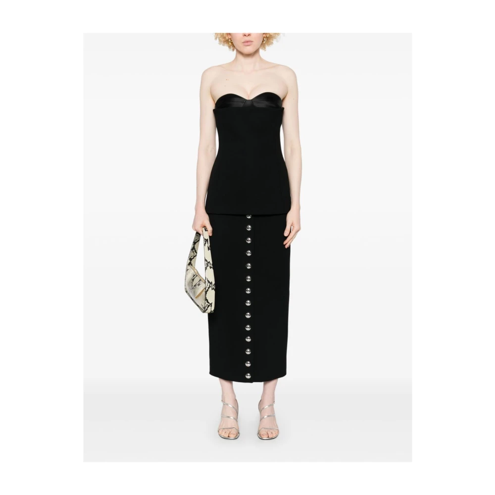 Khaite Zwarte Rok met Hoge Taille Black Dames