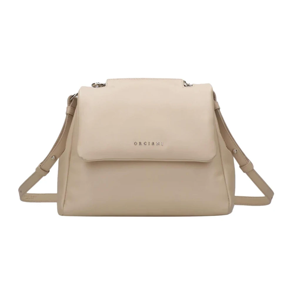 Orciani Leren tas met voor sluiting Beige Dames