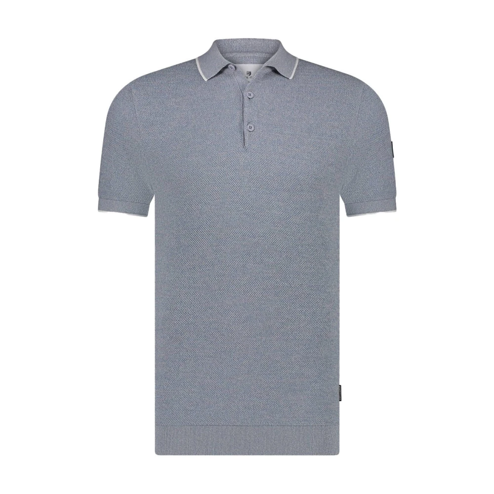 State of Art Gebreide Polo Shirt Gray Heren