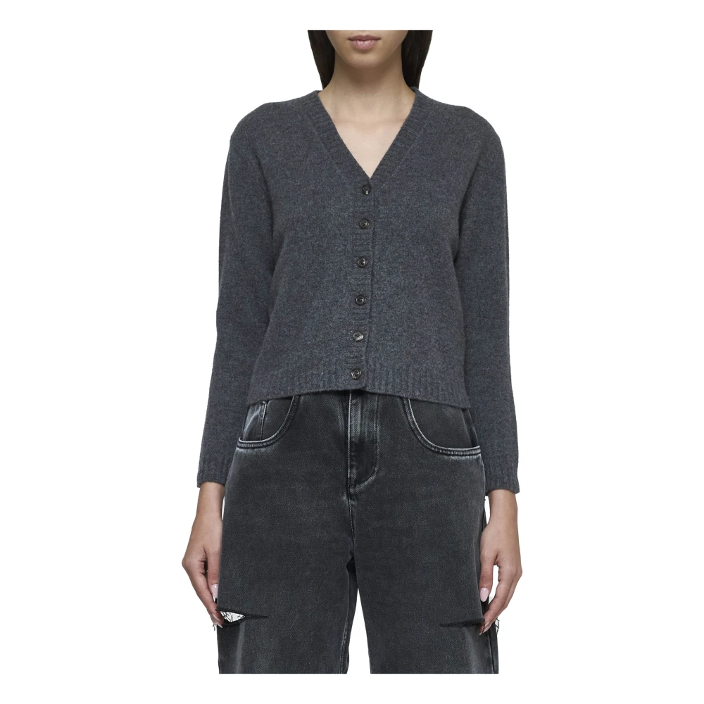 Maison Margiela Grijze Wol Vest Sweaters Black Dames